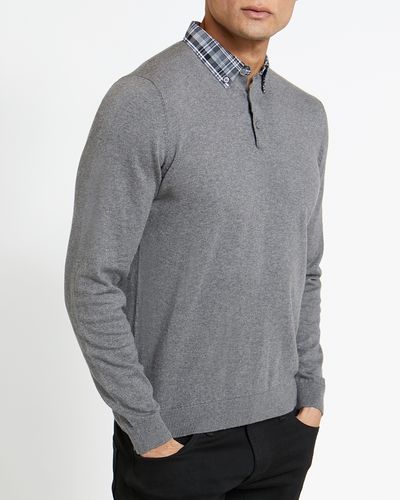 Woven Collar Knit Shirt